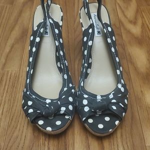 Black and White Polka Dot Wedges